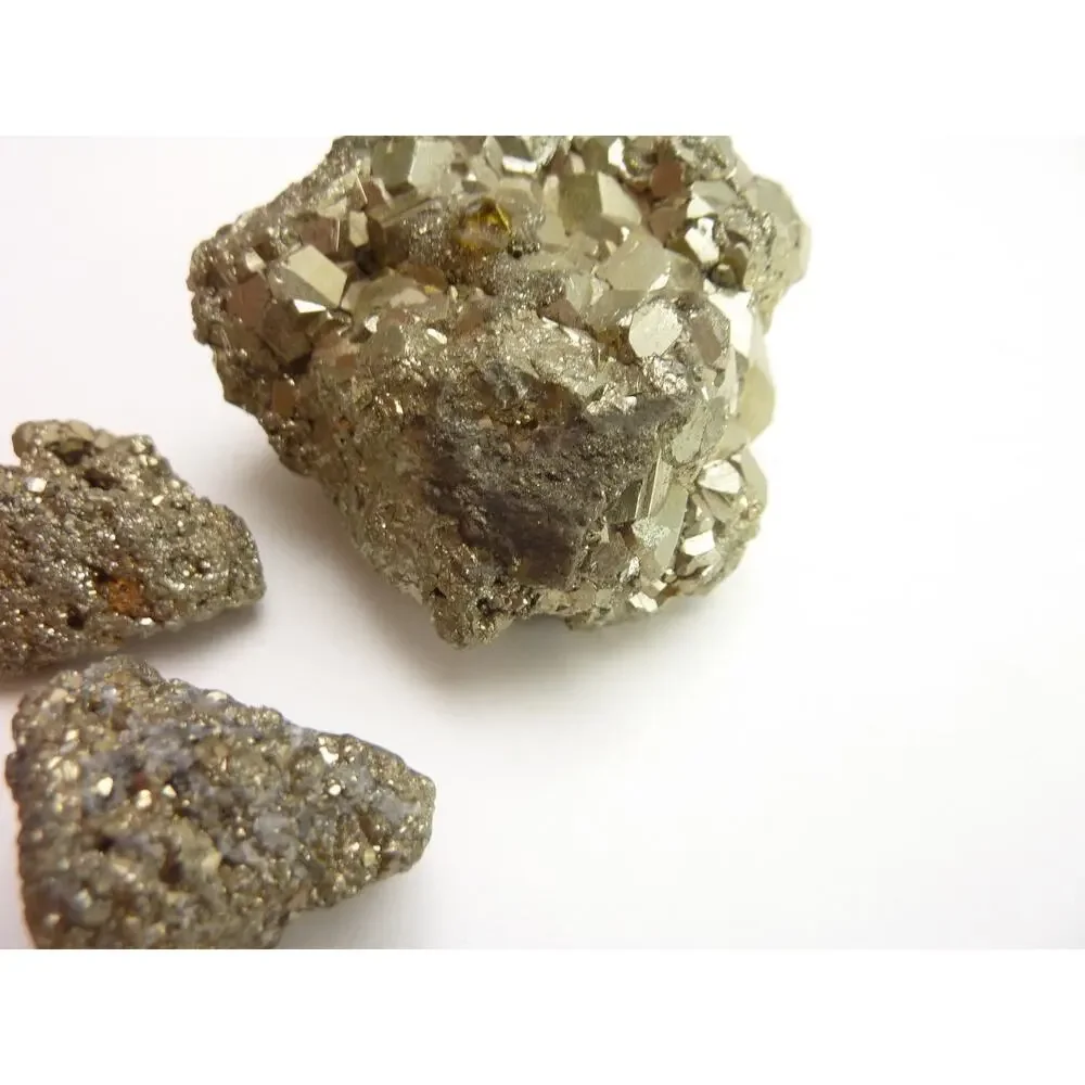 Vintage Pyrite Crystal Specimen Set Fools Gold Raw Mineral Cluster 10.7oz